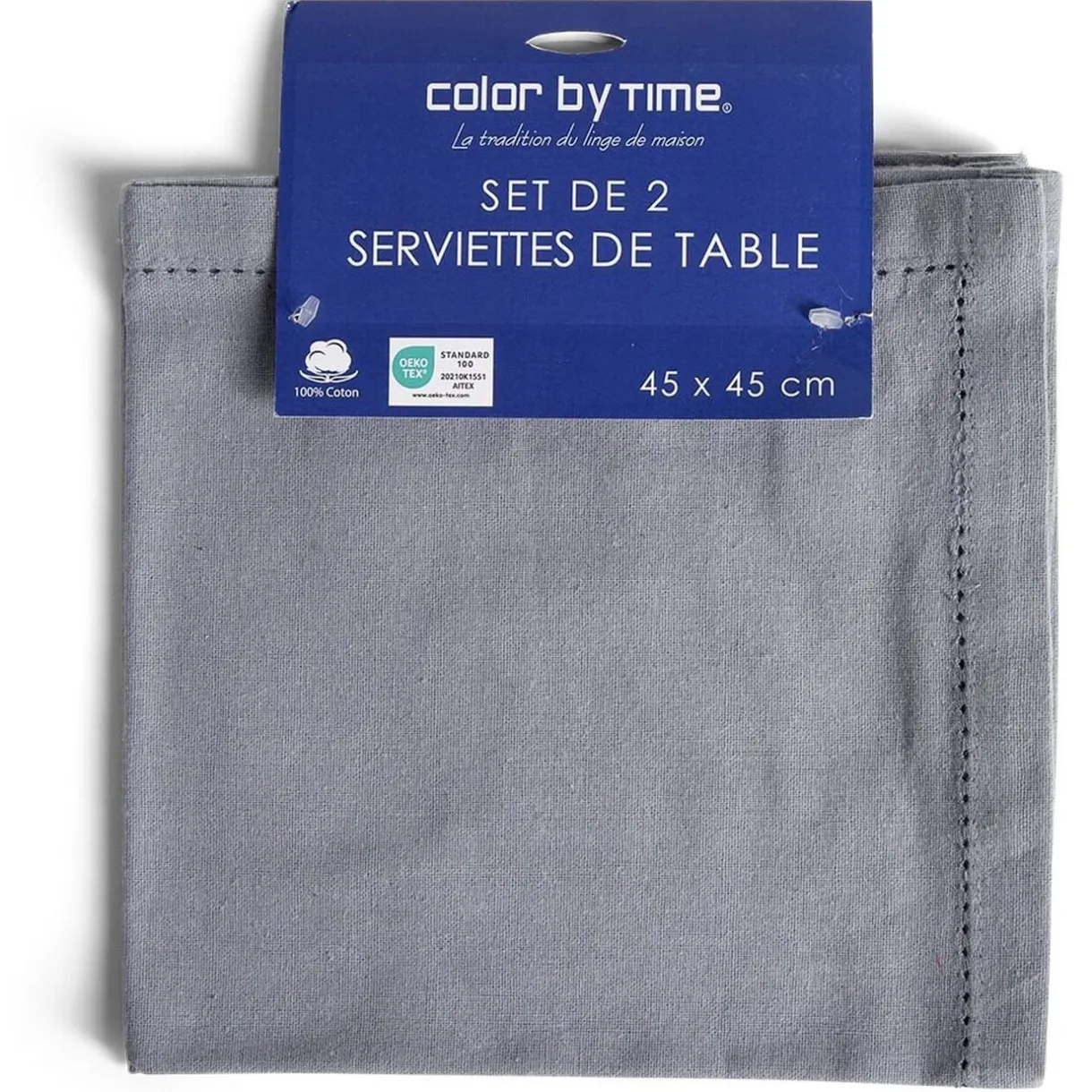 Lot de 2 serviettes de table coton 45x45cm - 4 coloris < Gifi Discount