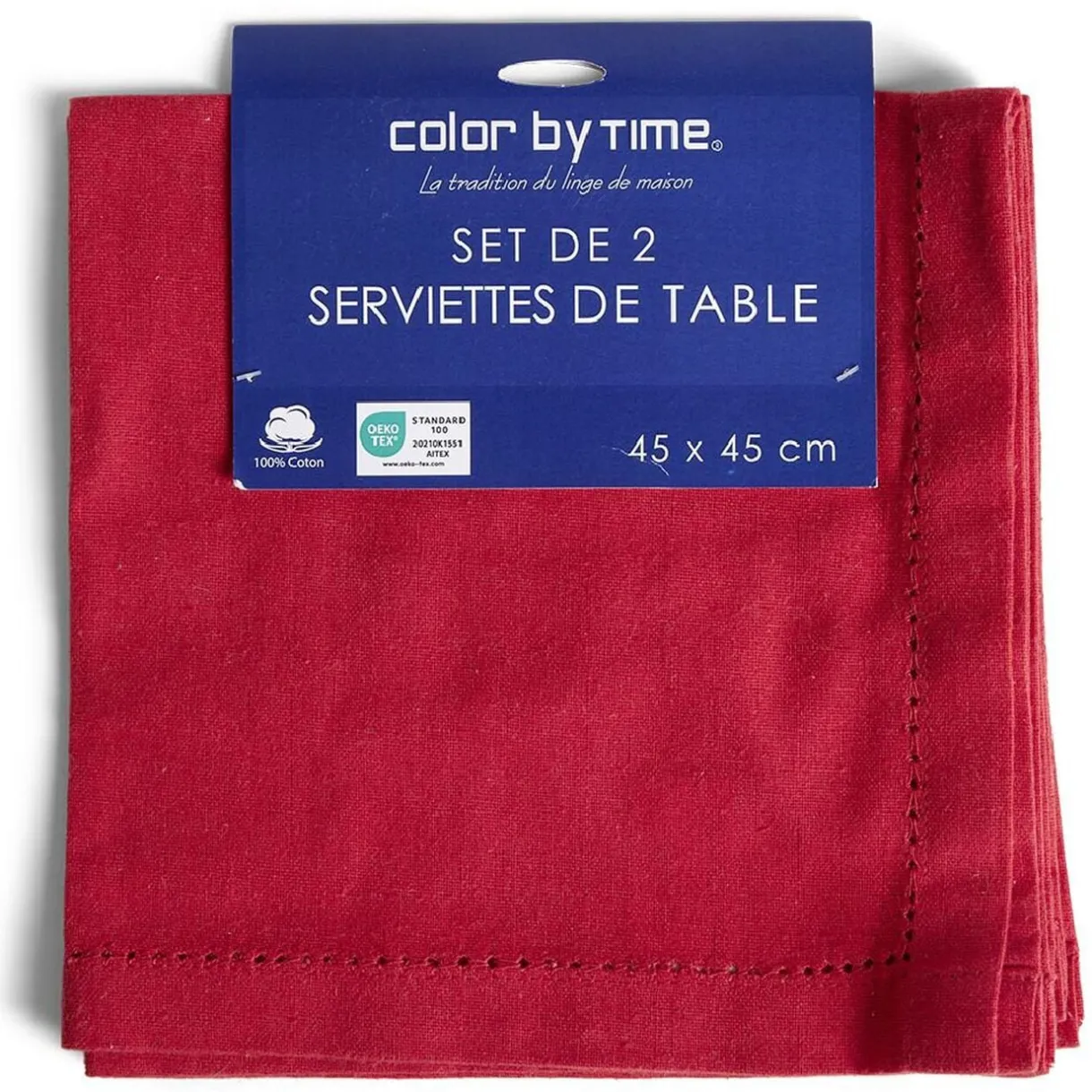 Lot de 2 serviettes de table coton 45x45cm - 4 coloris < Gifi Discount