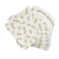 Lot de 20 serviettes en papier blanc motif confetti doré 40x40cm < Gifi New