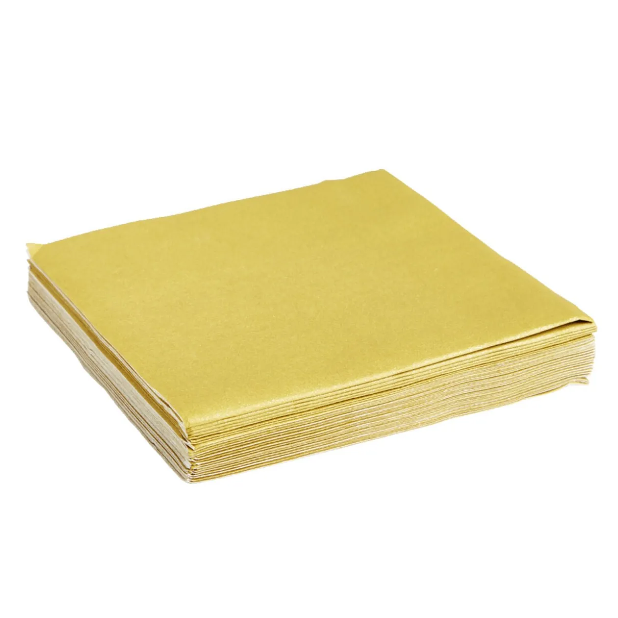 Lot de serviettes intissées dorées 20x20cm