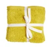 Lot de 4 serviettes invité coton jaune et noir 30x30cm < Gifi Outlet