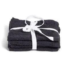 Lot de 4 serviettes invité coton jaune et noir 30x30cm < Gifi Outlet