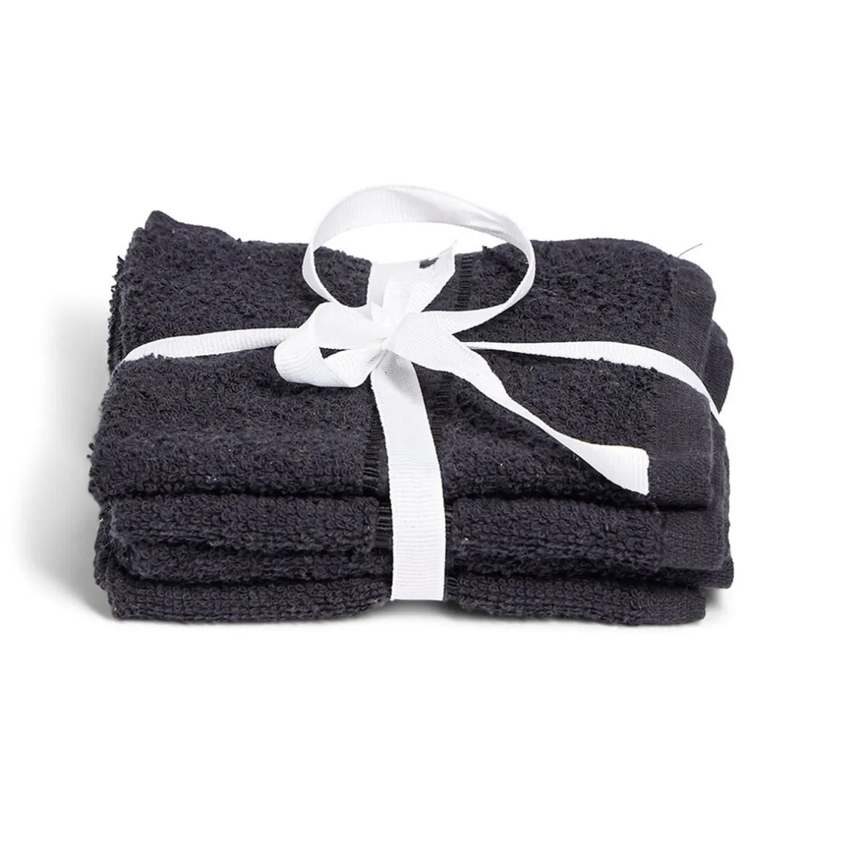 Lot de 4 serviettes invité coton jaune et noir 30x30cm < Gifi Outlet