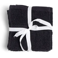 Lot de 4 serviettes invité coton jaune et noir 30x30cm < Gifi Outlet