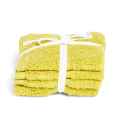 Lot de 4 serviettes invité coton jaune et noir 30x30cm < Gifi Outlet