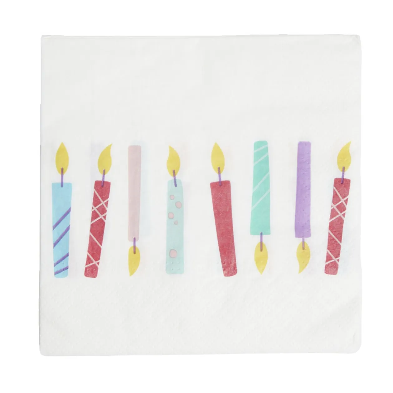 Lot de 16 serviettes motif bougies papier 33x33cm