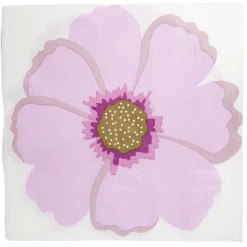 Lot de 16 serviettes motif fleur papier 33x33cm