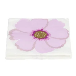 Lot de 16 serviettes motif fleur papier 33x33cm