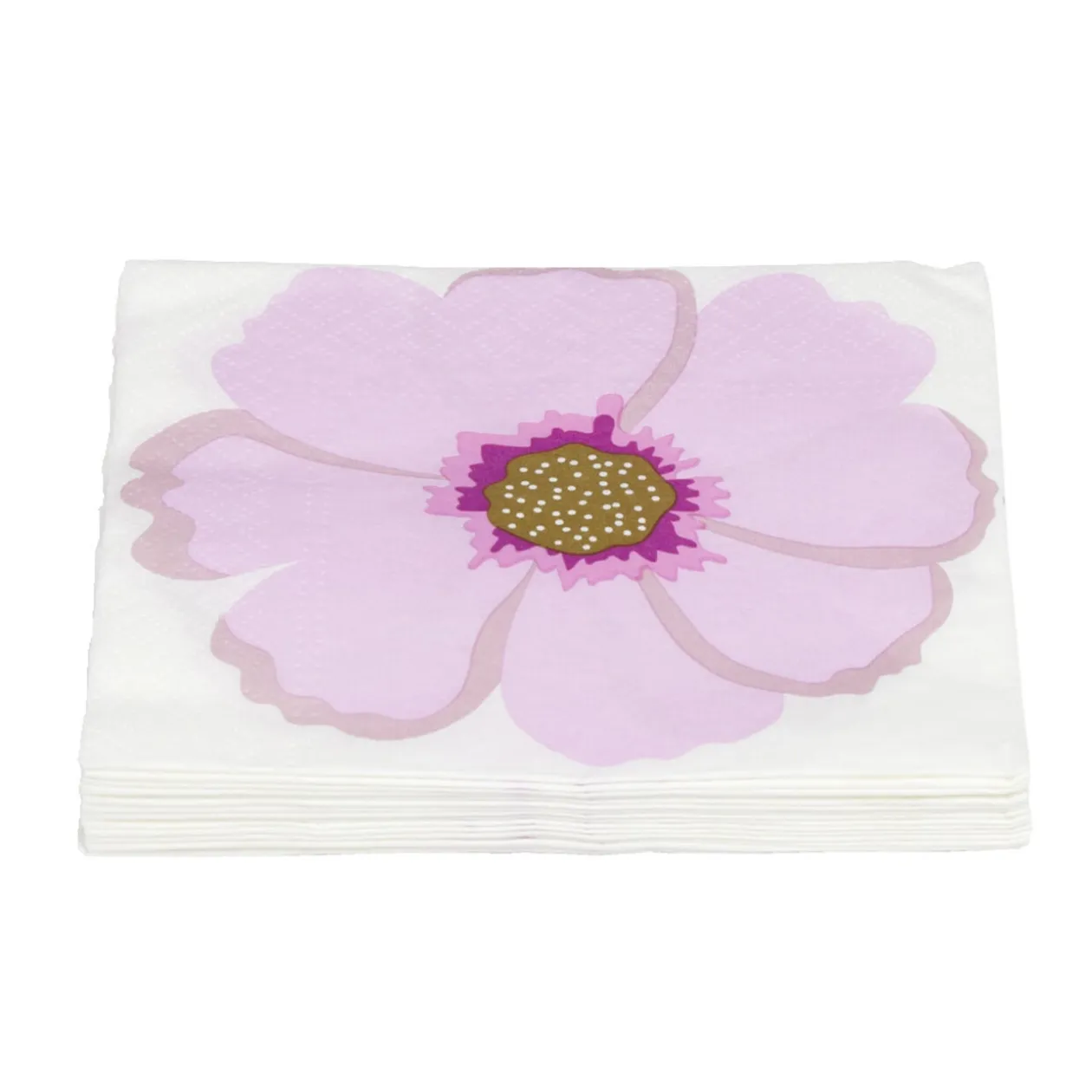 Lot de 16 serviettes motif fleur papier 33x33cm