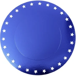 Lot de 4 sous-assiettes jetables bleues