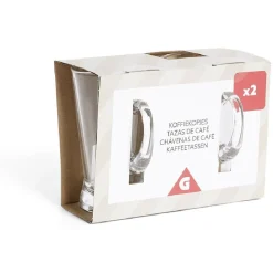 Lot de 2 tasses à café 170ml verre transparent < Gifi Sale