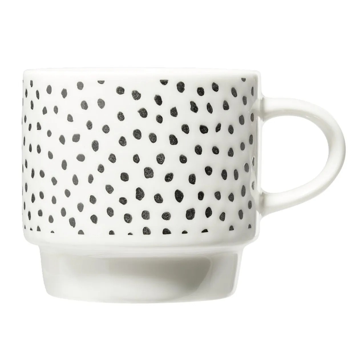 Lot de 4 tasses empilables 20cl porcelaine blanc et noir avec support métal < Gifi New