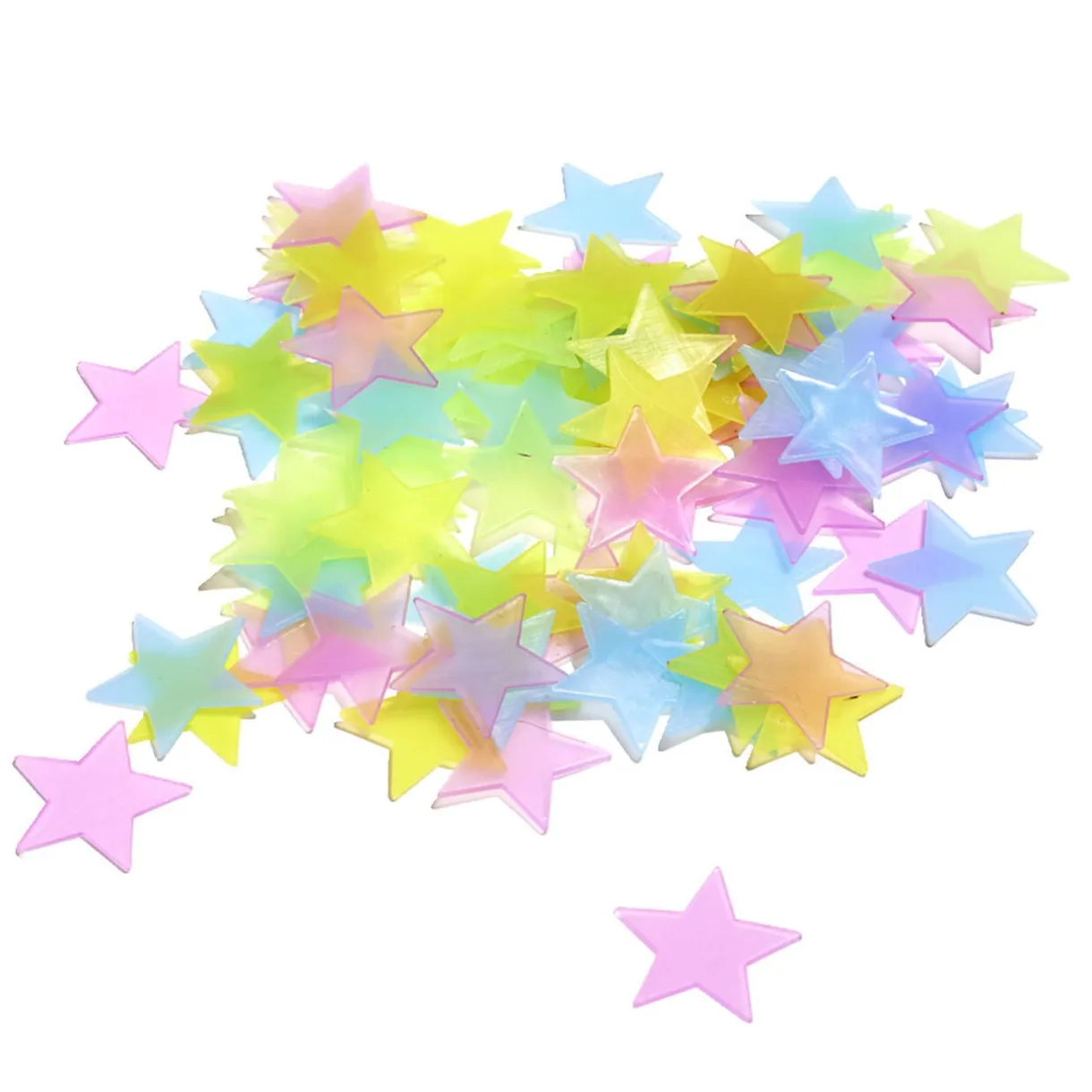 Lot de 100 étoiles phosphorescentes adhésives multicolores < Gifi