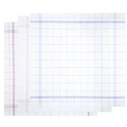 Lot de 3 torchons carrés 70x70cm coton et lin quadrillé blanc < Gifi Sale