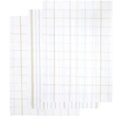 Lot de 3 torchons rectangulaires 50x70cm 100% coton quadrillé blanc < Gifi Online