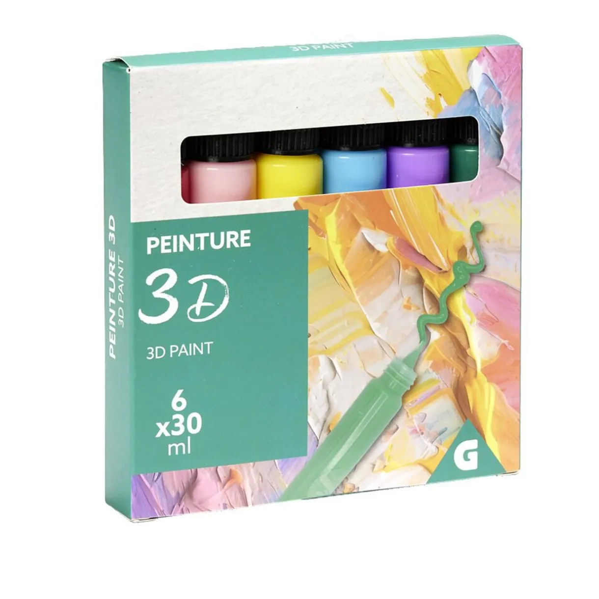 Lot de 6 tubes de peinture 3D acrylique 30ml < Gifi Hot
