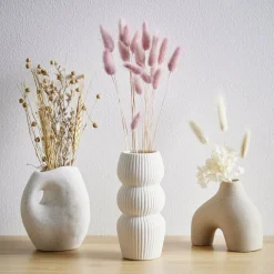 Lot de 3 vases déco céramique organique blanc ou beige < Gifi New