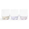 Lot de 3 verres 29cl en verre transparent fond coloré rose/violet/orange < Gifi Clearance