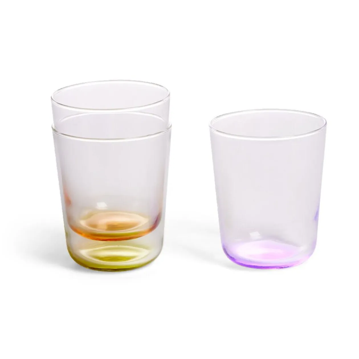 Lot de 6 verres 31cl transparents avec fond coloré