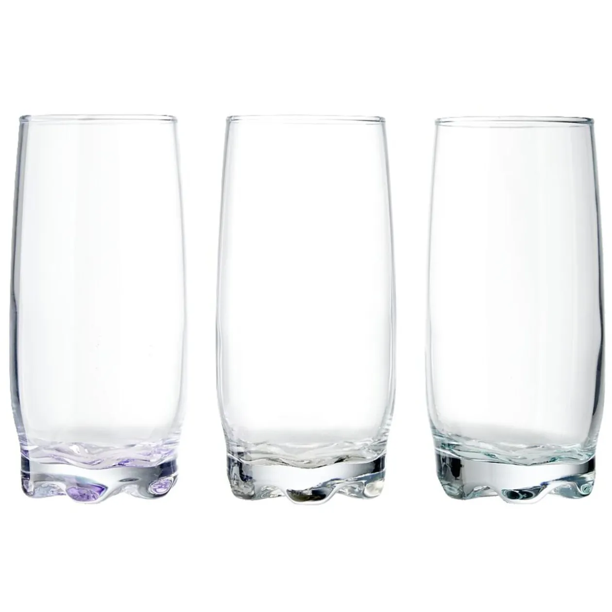 Lot de 3 verres haut fond coloré 39cl H14,5cm
