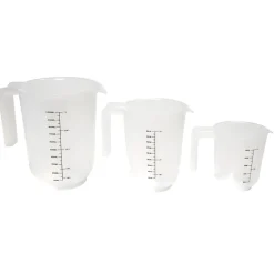Lot de 3 verres mesureur 250/500/1000ml plastique blanc transparent < Gifi Discount