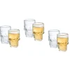 Lot de 6 verres shooters Halloween forme tête de mort