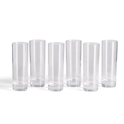 Lot de 6 verres tubes 29cl en verre transparent