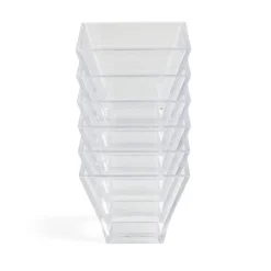 Lot de 6 verrines 88ml en plastique transparent 6x6xH5cm