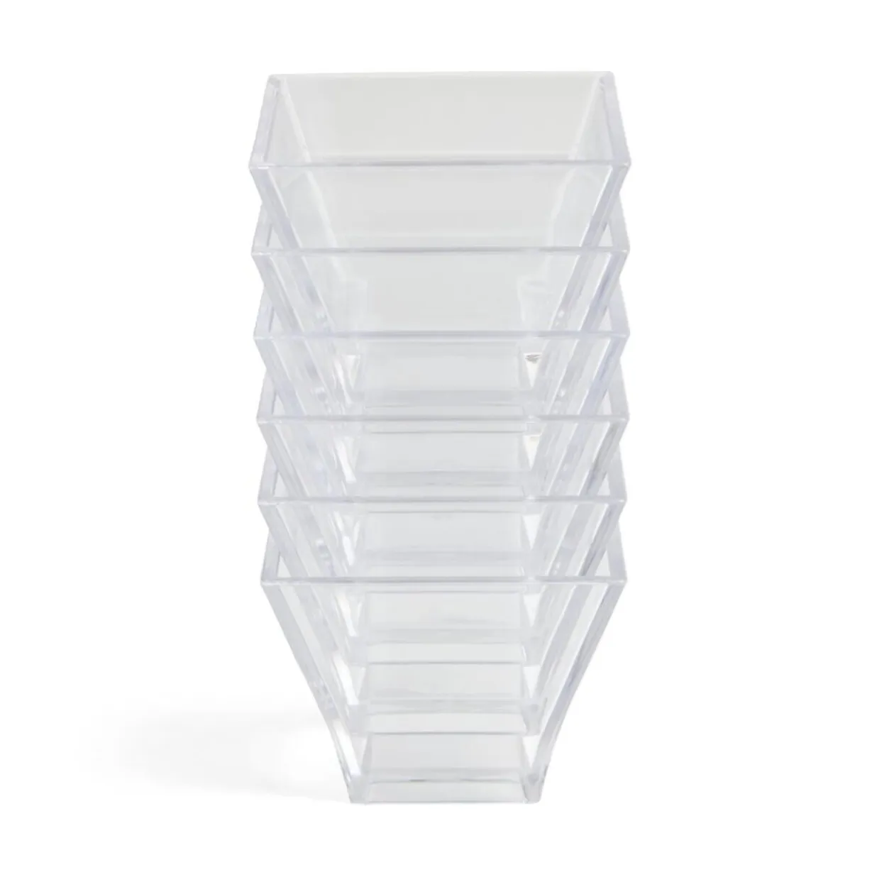 Lot de 6 verrines 88ml en plastique transparent 6x6xH5cm