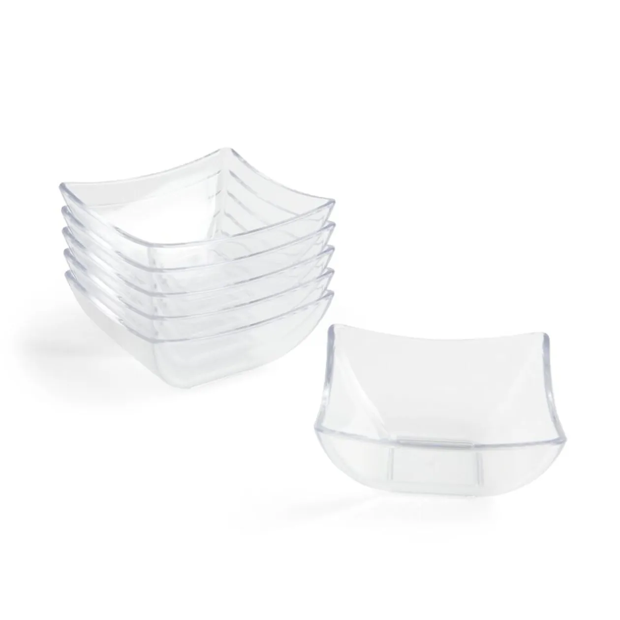 Lot de 6 verrines 95ml plastique transparent Ø7,9xH3,6cm