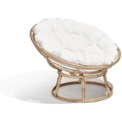 Loveuse Louise rotin avec coussin blanc 115x91xH101cm < Gifi Clearance