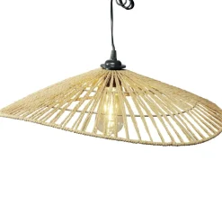 Luminaire à suspension filaire papillon en papier tressé Ø50cm