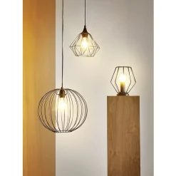 Luminaire à suspension filaire 1 ampoule métal noir < Gifi Sale