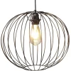 Luminaire à suspension filaire ronde métal noir Ø35cm