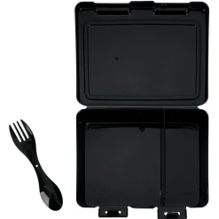 Lunch box à 2 compartiments - Boîte alimentaire en plastique noir 1L < Gifi Outlet