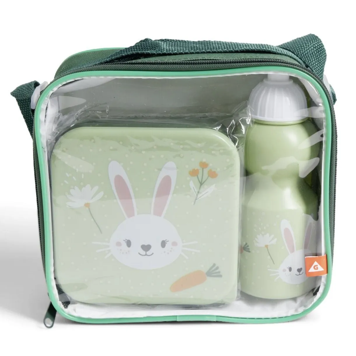 Lunchbox enfant 720ml avec gourde 350ml et sac de transport lapin vert < Gifi Discount
