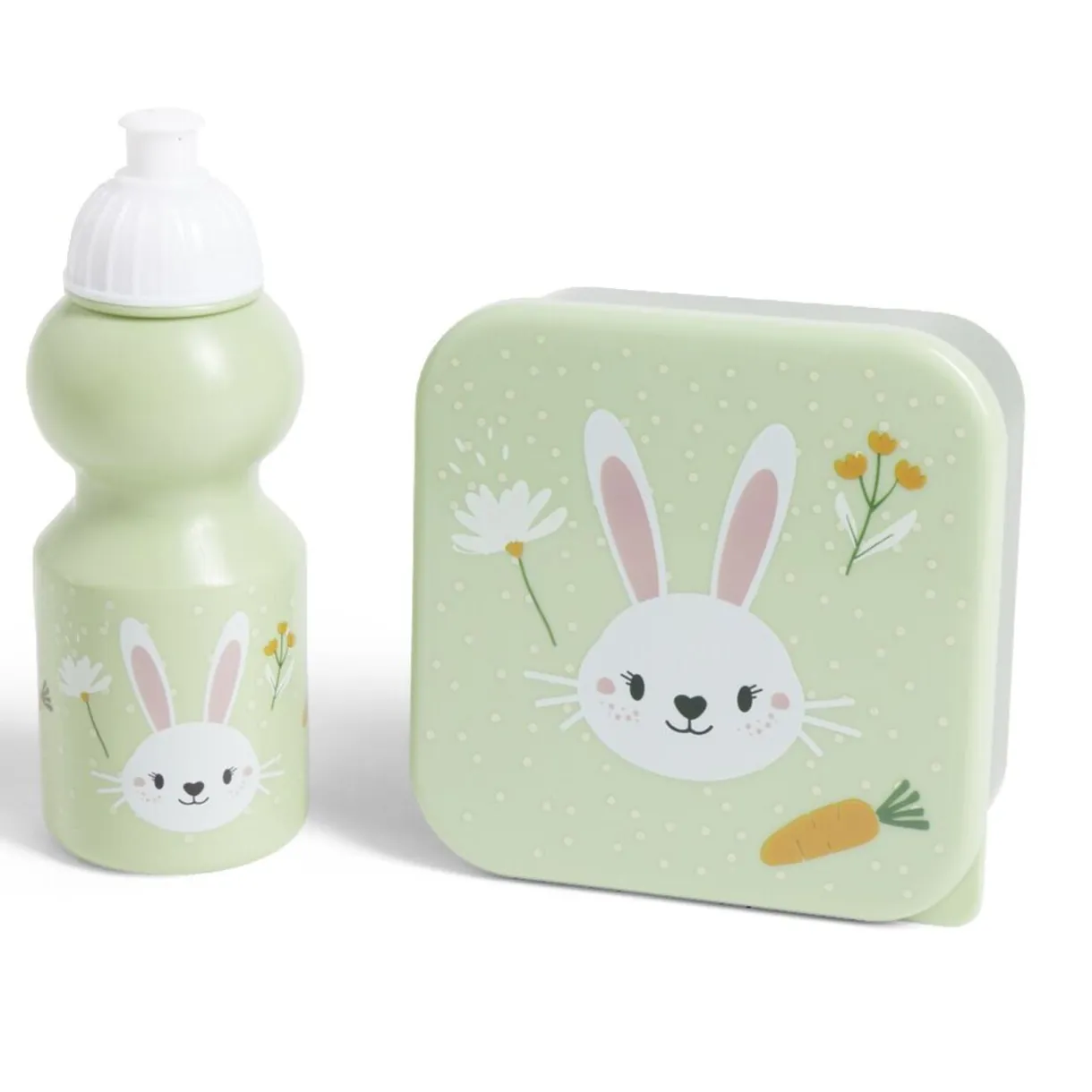 Lunchbox enfant 720ml avec gourde 350ml et sac de transport lapin vert < Gifi Discount