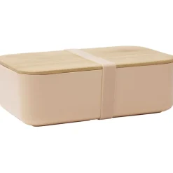 Lunchbox en plastique avec couvercle bambou +sangle silicone 900 ml < Gifi Online