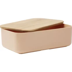 Lunchbox en plastique avec couvercle bambou +sangle silicone 900 ml < Gifi Online