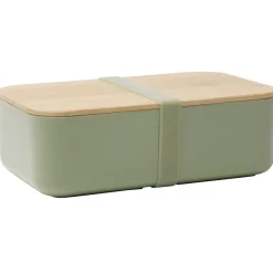 Lunchbox en plastique avec couvercle bambou +sangle silicone 900 ml < Gifi Online