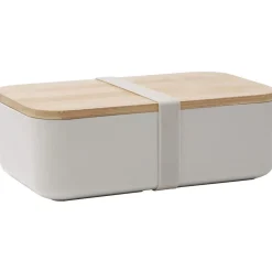 Lunchbox en plastique avec couvercle bambou +sangle silicone 900 ml < Gifi Online