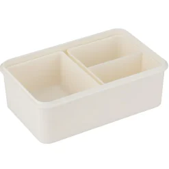 Lunch box plastique blanc motif floral 21x14xH7cm < Gifi
