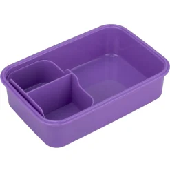 Lunch box plastique 800ml avec séparateur lignes ondulées 13x18xH6cm (2 modèles) < Gifi Sale