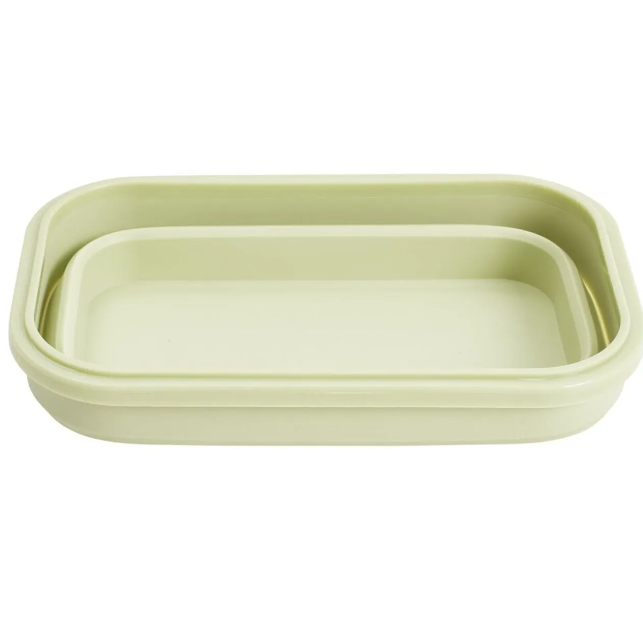 Lunch box rétractable 1L avec 2 couverts plastique et silicone vert