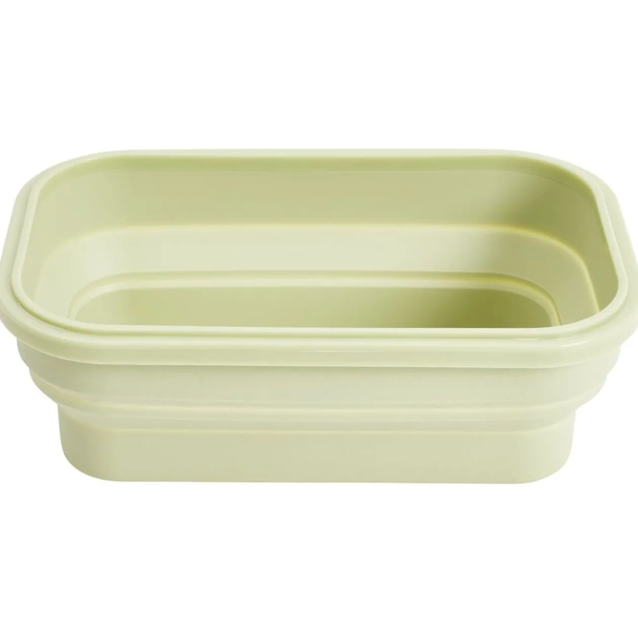 Lunch box rétractable 1L avec 2 couverts plastique et silicone vert