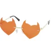 Lunettes adulte diablesse forme coeur rouge avec cornes < Gifi Clearance