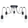 Lustre araignée à suspension filaire noir 5 ampoules