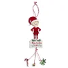 Lutin en bois à suspendre L28cm - 2 modèles fille ou garçon