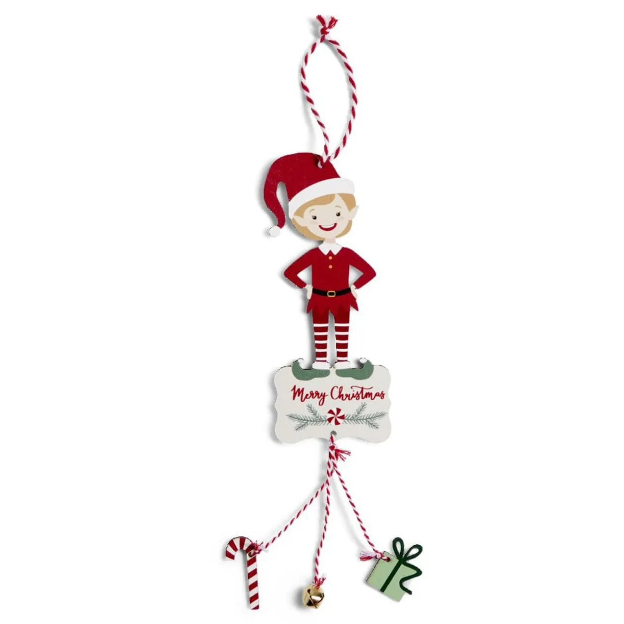 Lutin en bois à suspendre L28cm - 2 modèles fille ou garçon