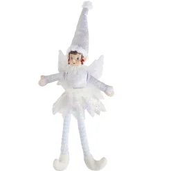 Lutin farceur fée blanche H38 cm